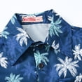 thumbnail image 3 of YONGHS Baby Boys Hawaiian Shirt Button Down Short Sleeve Summer Beach Shirt for Toddler Luau Holiday Dark Blue 6-7, 3 of 7