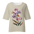thumbnail image 4 of FcBaudy Hauts pour Femmes, Chemises pour Femmes, Chemisiers et Chemises à Manches Courtes à Col Rond pour Femmes Sensibilisation à la Maladie d'Alzheimer Mode Décontractée Court Manches 3/4 Imprimé Chemise Ample Blouse Haut Femme Blouse, 4 of 4