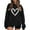 Black, variant on Women's Multi-Color Heart Print Sweater - Warm Winter Casual Daily Wear