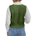 thumbnail image 3 of Langwyqu Sleeveless Autumn Winter Women V-Neck Vest Sweater Casual Pullover, 3 of 5