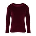 thumbnail image 6 of Homenesgenics Velvet Tops for Women Fashion Women Pullover Solid Long Sleeve Casual Shirt Blouse Tops, 6 of 6