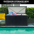 thumbnail image 5 of YIYADO 215 Gallon Metal Deck Box , Large Outdoor Storage Box with Padlock for Patio Furniture, Black, 5 of 6
