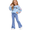 Blue, variant on Amidoa Girls Sweatsuits 2pcs Sets Fall Winter Clothes Sweatshirt and Flared Sweatpants Back to School Outfits Watermelon Red Size 7-8 Years