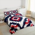 thumbnail image 4 of Manfei Ancient bohemian Aztec Full Size Comforter Sets,Boho Tribal Gemetric Bedding Comforter Set,Red Blue White Bedding Sets For Men Women,Super Cozy Room Decor Reversible,3 Pieces, 4 of 9