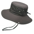 thumbnail image 1 of Summer Men Bucket Hat Solid Color Anti Sun Wide Brim Adjustable Fisherman Cap for Fishing, 1 of 10