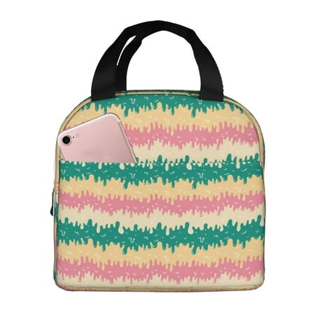 Insulated Lunch Bag for Women Men - cream texture Leakproof Cooler Lunch Box for Women Men  Lunch Tote Bags for Work School Picnic Travel