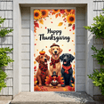 thumbnail image 2 of Autumn Leaves Thanksgiving Banner Cartoon Dogs Harvest Turkey for Fall Celebration Family Gathering Indoor Decoration, 2 of 8