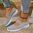 thumbnail image 6 of Womens Shoes, Walking Shoes, Women Shoes, Office Shoes, Women Mary Jane Walking Shoes Comfortable Knit Flats Slip On Dress Shoes for Women Casual Nurse Flats Diabetic Shoes With Arch Support, Gray 7, 6 of 8