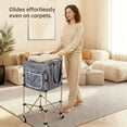 thumbnail image 4 of 35.9" Tall Laundry Cart with Wheels, No-Bend Rolling Laundry Basket, Stable Stainless Steel Frame, Collapsible Laundry Hamper for Bathroom, Dorm & Bedroom, 4 of 6
