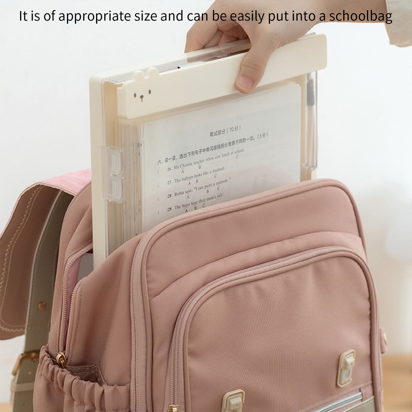 Double Layer ABS File Storage Box Multifunctional Document Organiser Clipboard 9.88x13.39Inch For School Travel