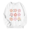 thumbnail image 4 of MEZZALL Chandail en Molleton Graphique pour Enfants Fille Col Rond Manches Longues Imprimé Floral, Blanc, 12-13 Ans, 4 of 4