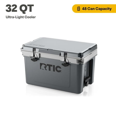 RTIC 32 QT Ultra-Light Hard-Sided Ice Chest Cooler Fits 48 Cans Dark Grey & Cool Grey