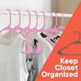 thumbnail image 3 of Pink Plastic hangers 50 Pack– Heavy-Duty Plastic Hangers Slim and Space-Saving Hangers, Durable & Lightweight PP Hangers with Non-Slip Shoulder Notches for Slip Dresses, Suits, Jackets & Camisoles, 3 of 9