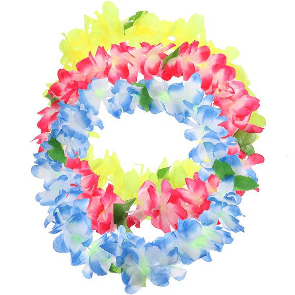 WRITWAA 3 Pcs Costume de Fleur Tropicale en Tissu pour Animaux de Compagnie pour Fête Style Hawaïen Rose Bleu Jaune