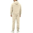 thumbnail image 4 of Nokdvo Mens Sweatsuits Long Sleeve Suits Sets with Pockets Solid Color Hoodies Sweatsuit Sets Lounge Sports Jogging Fashion Casual Activewear,Khaki 2XL, 4 of 4