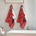 thumbnail image 4 of Dreamtimes Xmas Snowman Snowflakes Hand Towels 2 PCS, 28.3"x 14.4" Ultra Soft and Highly Absorbent Red Decorative Fingertip Towels for Home, Bathroom, Kitchen, 4 of 5