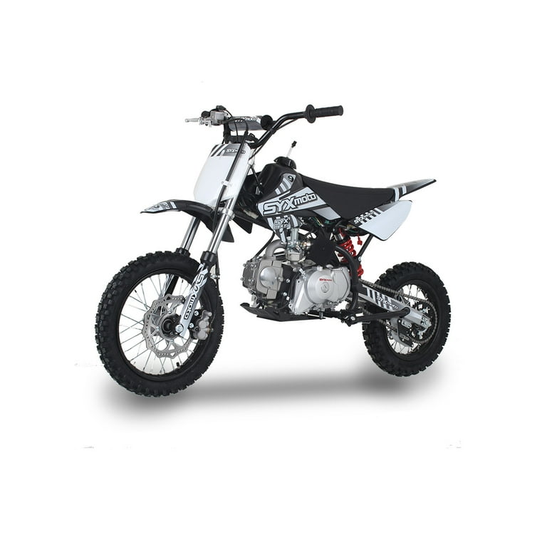 SYX MOTO Roost Gas Powered 125cc 4-Stroke Electric Start Dirt Bike,  Black/White, Brand New 