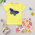 thumbnail image 2 of Gubotare Pajamas for Toddler Girls Summer Pajamas for Girls Pjs Sets Short Sleeve Summer Sleep Night Shirt Clothes 1T 2T (Yellow,1-2 Years), 2 of 6