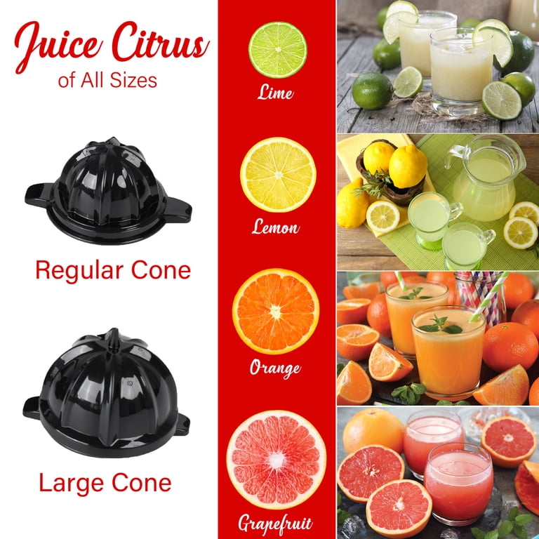 Brentwood 200-Watt Electric Citrus Juicer, Black, Stainless Steel
