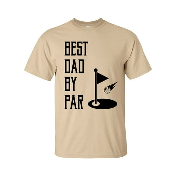 Men's Father's Day Golf Best Dad By Par Short Sleeve T-shirt-Tan-small