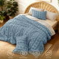 thumbnail image 4 of U by Bedsure Tufted Boho Comforter Set, 3 Pieces Farmhouse Shabby Chic Embroidery Bed Set, Soft Jacquard Comforter for All Seasons,Full,Grey Blue, 4 of 6