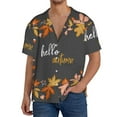 thumbnail image 3 of KLL Autumn And Fall Leaves Print Men's Shirt Short Sleeve Button Down Summer Cuba Beach Shirts- Small, 3 of 7