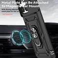 thumbnail image 3 of Dteck for Motorola Edge 2025 Case with Camera Slide Cover,Magnetic Ring Holder Kickstand Shockproof Protective Phone Cover with Screen Protector,Black, 3 of 7