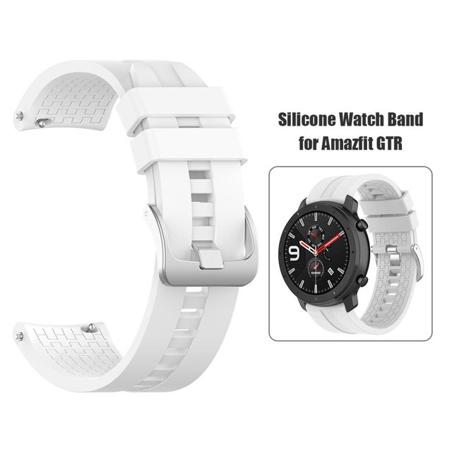 Correa de muñeca de silicona de 22 mm con hebilla para Amazfit GTR 47 mm (blanco)