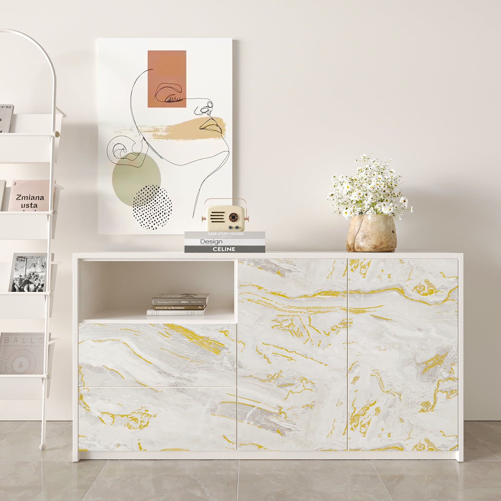 CHIHUT Beige Gold Matte Marble Contact Paper for Countertops Waterproof 17.7"x236" Liquid Peel and Stick Marble Wallpaper for Kitchen Self Adhesive Wall Paper Removable Vinyl Roll for Cabinets Walls