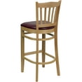 thumbnail image 5 of Flash Furniture HERCULES Series Vertical Slat Back Natural Wood Restaurant Barstool - Burgundy Vinyl Seat, 5 of 8