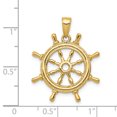 thumbnail image 2 of 14k Yellow Gold Ships Wheel Necklace Charm Pendant Seashore Boating, 2 of 6