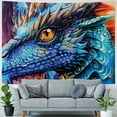 thumbnail image 4 of Orinice Dragon Blue Head Orange Eyes Tapestry Wall Hanging Unique Style for Home Wall Decor Art Living Room Bedroom Dorm Farmhouse Apartment 40x30inch, 4 of 6