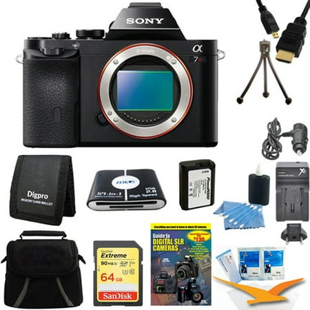 Sony 36.3 MP a7R ILCE7R/B ILCE7RB ILCE7R Full-Frame Interchangeable Digital Lens Camera - Body Only Includes camera, 64GB SDXC Memory Card, NP-FW50 Camera Battery, Carrying Case and more.