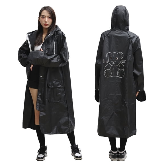 TELOLY Poncho,Premium EVA Fabric Womens Rain Jacket with Hood,Multi-Functional Mens Rain Jacket,Removable Double Hood Perfect for All Outdoor Activities