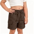 thumbnail image 6 of Atogsazn Kids Boys Summer Cargo Shorts Casual Athletic Wide Leg Short Pants with Pocket Outdoor Outfits Brown 4-5 Years Fashion, 6 of 8