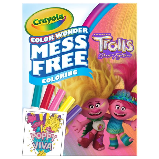 Páginas para colorear y marcadores Color Wonder Mess Free Trolls 3