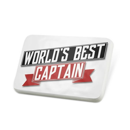 Porcelein Pin Worlds Best Captain Lapel Badge – (Best Captain In The World)