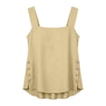 thumbnail image 4 of LNWUY Womens Square Neck Linen Tank Tops Buttoned Fashion Spring Summer Beach Sleeveless Shirts Blouses Vest Top Yellow XXXL, 4 of 7
