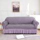 thumbnail image 1 of Nvzi Funda de sofá elástica para sala de estar, fácil de instalar, lavable, protector de sofá con falda, 1 pieza (morado y caqui, 4 plazas), 1 of 4