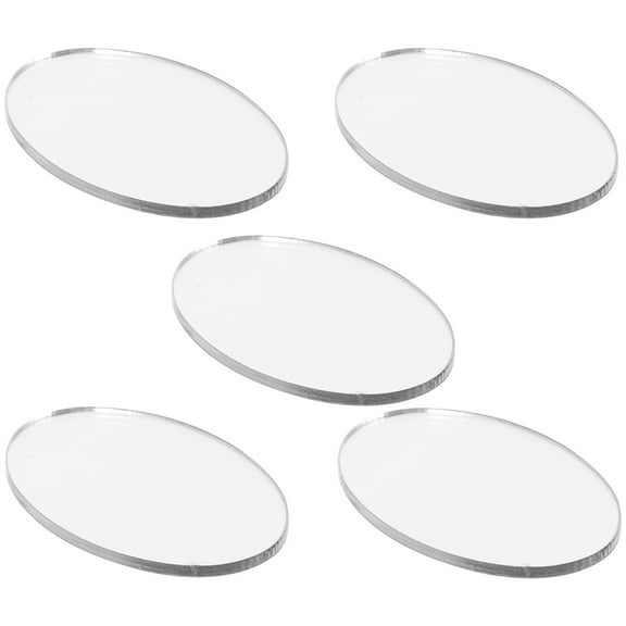 5 Pcs Mobile Phone Mirror Decal Vanity Mirrors Glass Mirror Lens Mirror for Craft Small Oval Craft Mirror