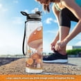 thumbnail image 6 of Sports Water Bottle 1000ML Tritan Food Grade Clear Water Bottle Fitness Outdoor Sports Bike Super Cute Orange Mushrooms, 6 of 7