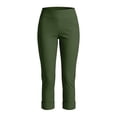 thumbnail image 5 of PEIBang Women's Wide Elastic High Waist Capri Dress Pants,Cuffed Hem Slim Fit Pocket Office Casual Trousers Green S, 5 of 8