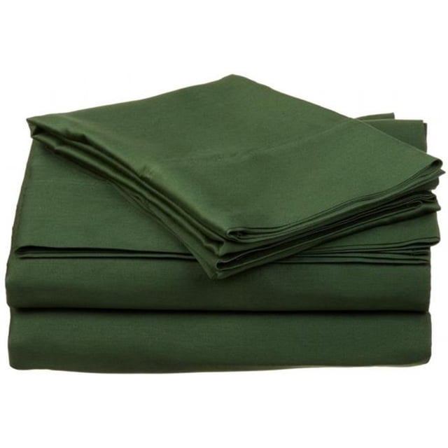 400 Thread Count Egyptian Cotton Queen Sheet Set Solid Hunter Green