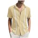 thumbnail image 2 of Blusa y camisa de manga corta con cuello vuelto para hombre, cárdigan informal con botones, blusa de manga corta con cuello vuelto, blusas de poliéster para hombre, 2 of 7