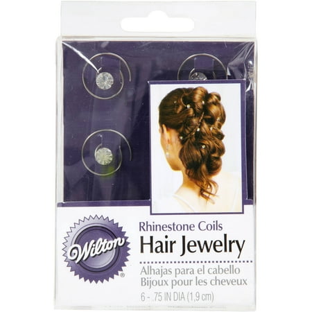 Wilton Hair Jewelry, Rhinestone Coils, 6 ct. 1006-3033