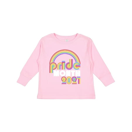 

Inktastic Pride Month 2021 Rainbow Retro Look Boys or Girls Long Sleeve Toddler T-Shirt