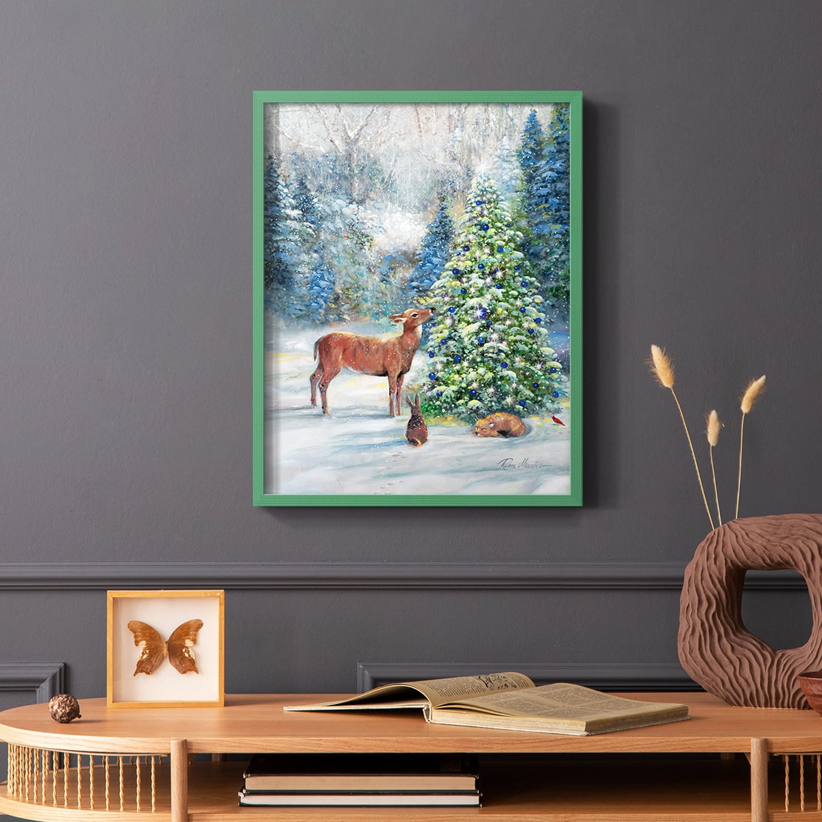 Winter Gathering Framed Print - Solid Wood in Single Picture Frame Solid Wood 2 Framed Print