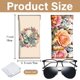 thumbnail image 2 of Estuche para 2 gafas, suave, portátil, de piel sintética, con cierre a presión, con diseño de flores y mariposas, y paño de limpieza., 2 of 9