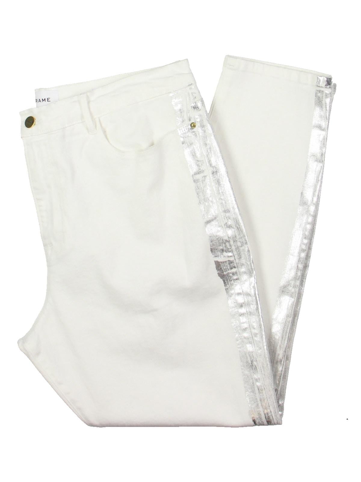 Frame Womens Foil Ankle Skinny Jeans 