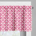 thumbnail image 3 of Ambesonne Abstract Geometry Valance Pack of 2, Feminine Motifs, 54"X12", Pale Eggshell Hot Pink, 3 of 5